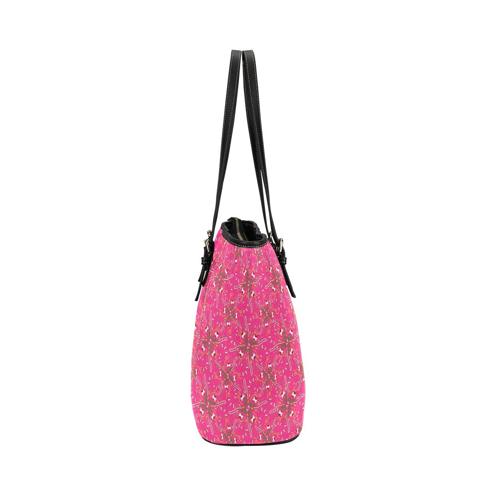 Willow Bee Bubblegum Leather Tote Bag