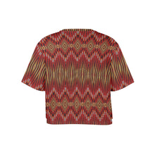 Load image into Gallery viewer, Fire Feather Red Crop Top
