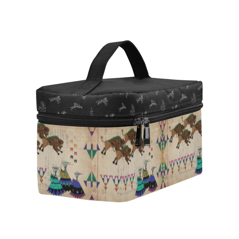 Buffalos Running Black Sky Cosmetic Bag