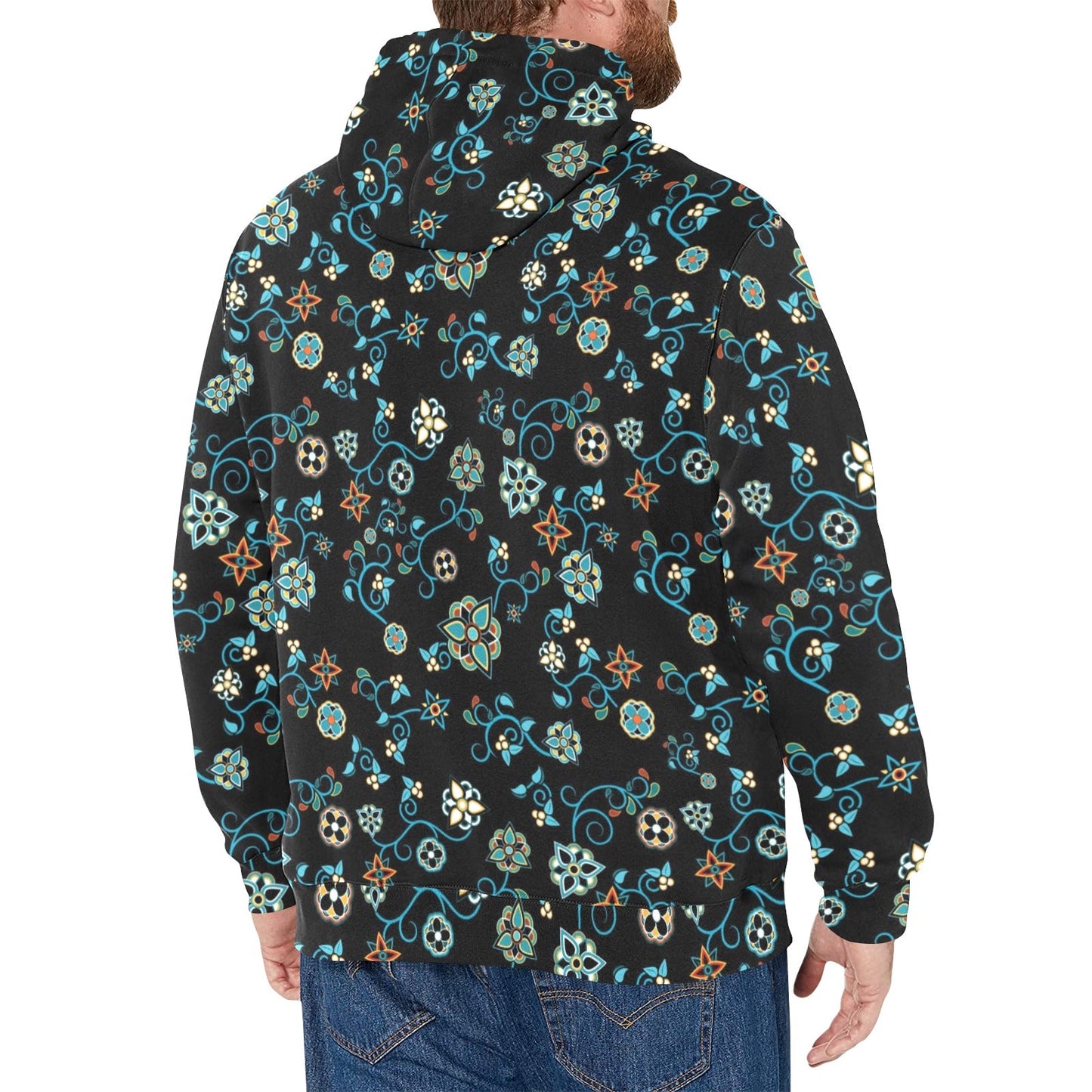 Ocean Bloom Men's Long Sleeve Fleece Hoodie