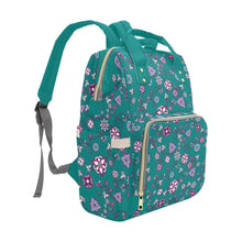 Load image into Gallery viewer, Burgundy Bloom Multi-Function Diaper Backpack/Diaper Bag
