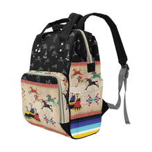 Load image into Gallery viewer, Horses Running Black Sky Multi-Function Diaper Backpack/Diaper Bag
