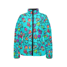 Load image into Gallery viewer, Indigenous Paisley Sky Women&#39;s Stand Collar Padded Jacket
