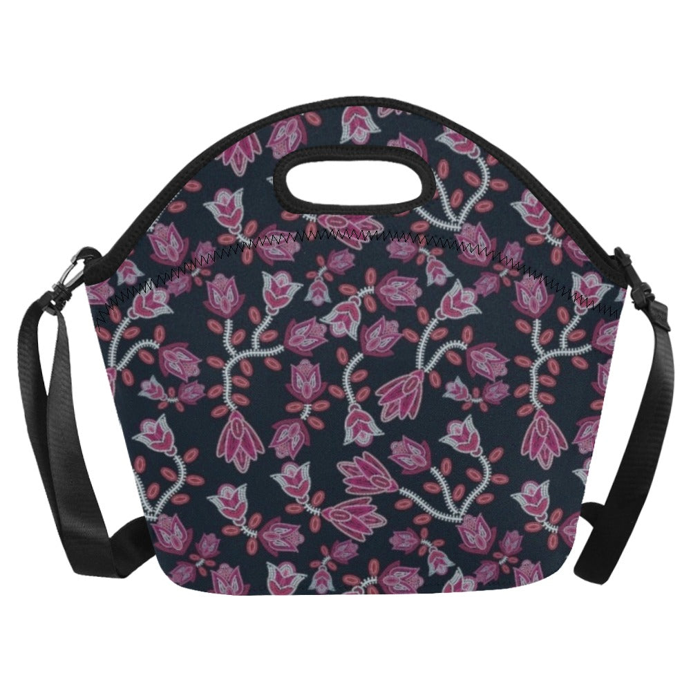 Beaded Pink Neoprene Lunch Bag
