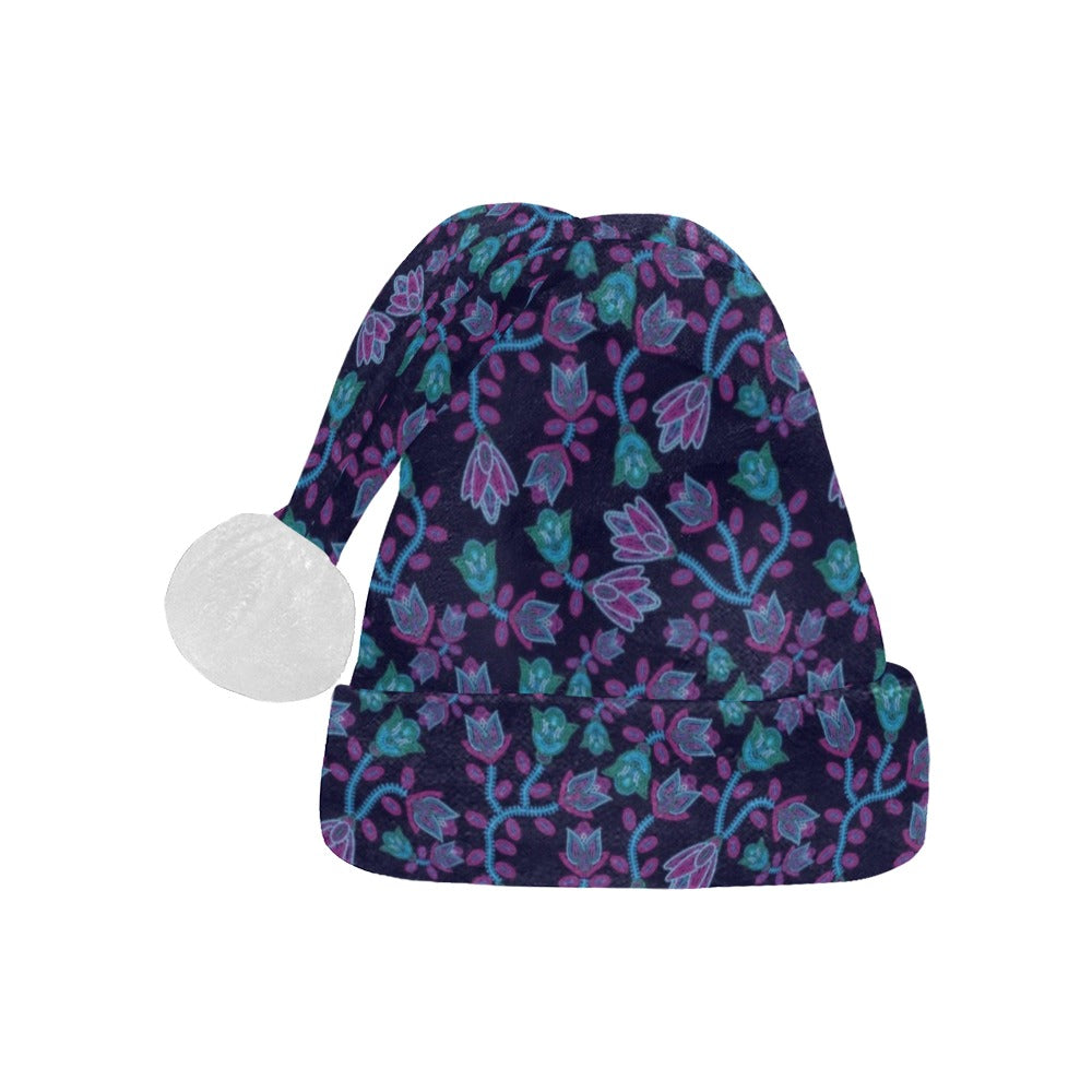 Beaded Blue Nouveau Santa Hat