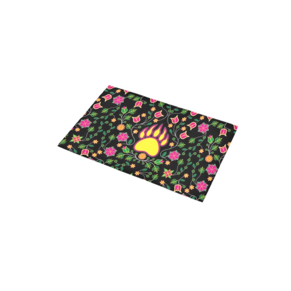 Floral Bearpaw Pink and Yellow Bath Rug 16''x 28''