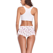 Load image into Gallery viewer, Ladies Skoden Floral Undergarment White Women&#39;s Boyshort Panties (Model L31)
