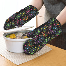 Load image into Gallery viewer, Neon Floral Bears Oven Mitt &amp; Pot Holder
