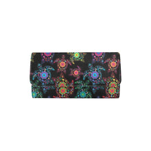 Load image into Gallery viewer, Neon Floral Turtle Women&#39;s Trifold Wallet
