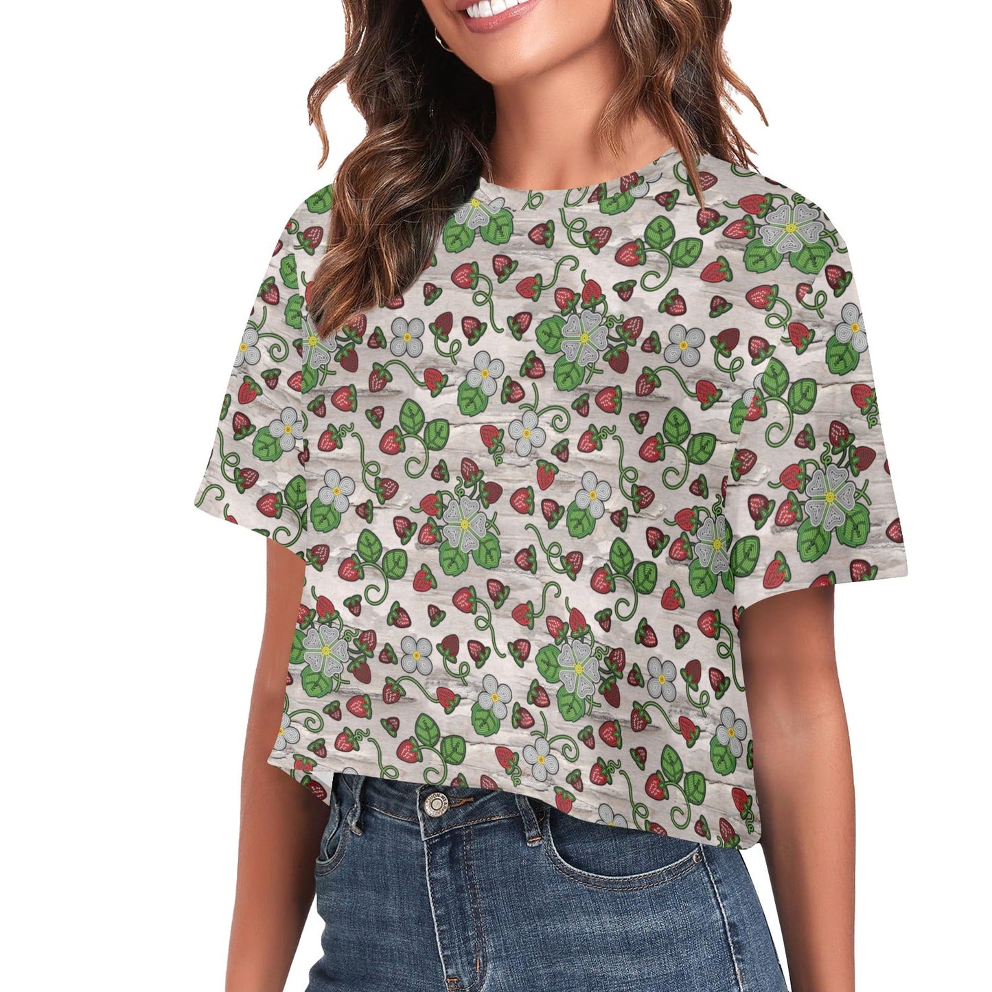 Strawberry Dreams Bright Birch Crop Top