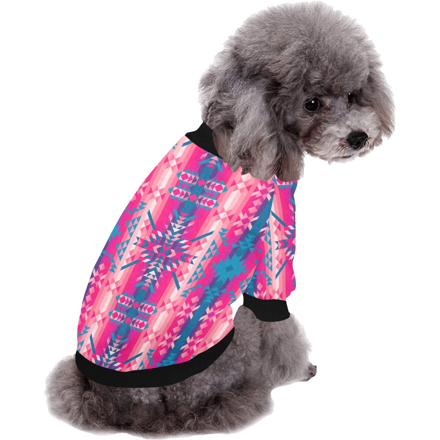 Desert Geo Blue Pet Dog Round Neck Shirt