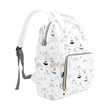 Load image into Gallery viewer, Ledger Dabbles White Multi-Function Diaper Backpack/Diaper Bag
