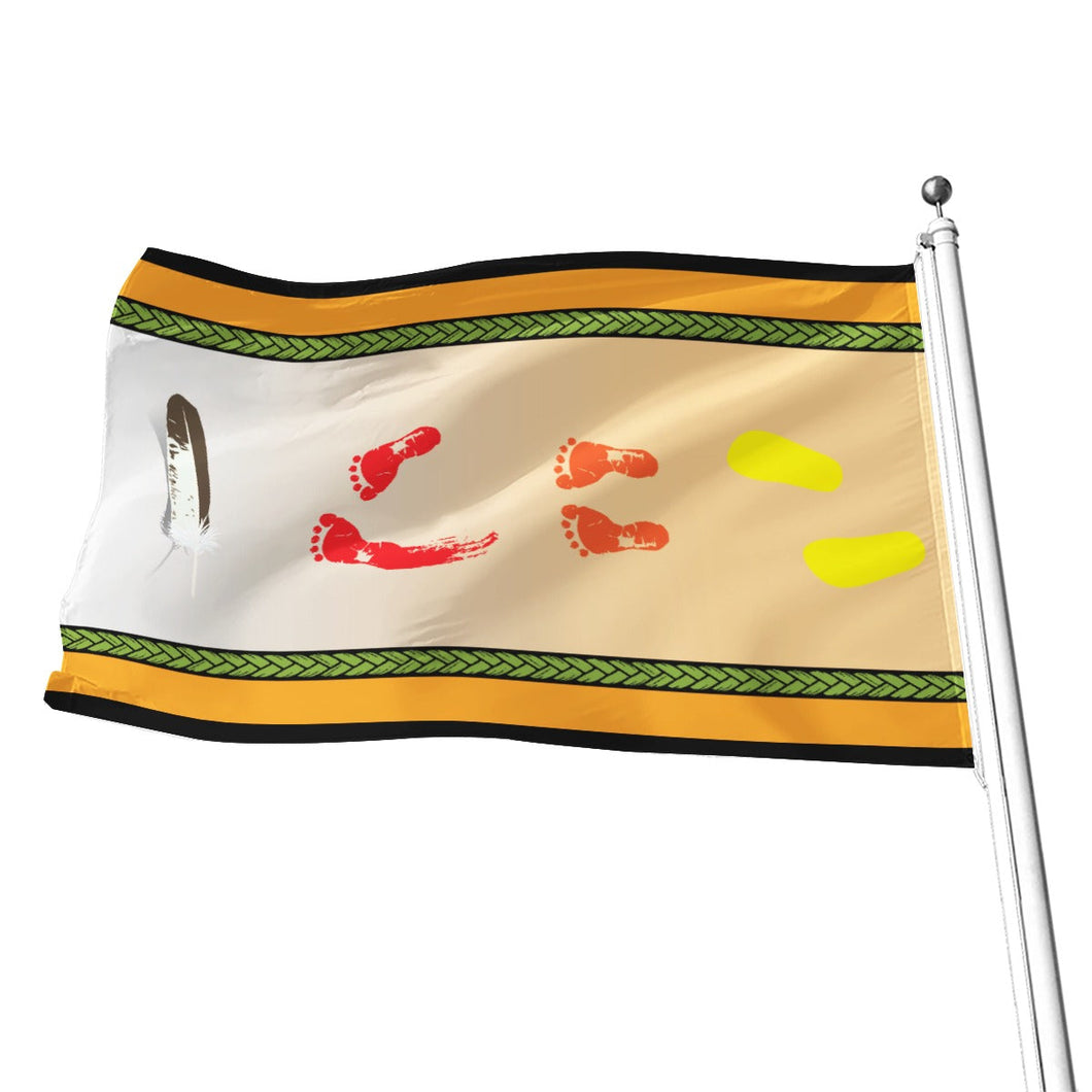 Feather and Footprint Flag