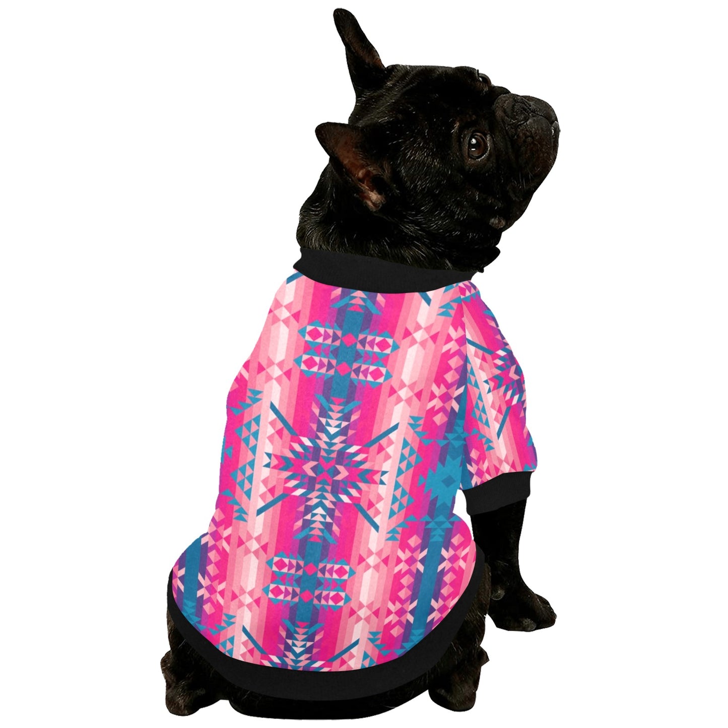 Desert Geo Blue Pet Dog Round Neck Shirt