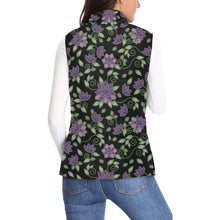 Load image into Gallery viewer, Purple Beaded Rose Women&#39;s Padded Vest Jacket
