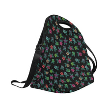 Load image into Gallery viewer, Berry Flowers Black Neoprene Lunch Bag
