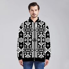 Load image into Gallery viewer, Chiefs Mountain Black and White Zippered Collared Lightweight Jacket
