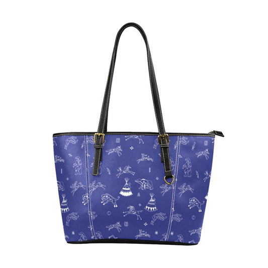 Ledger Dables Blue Leather Tote Bag