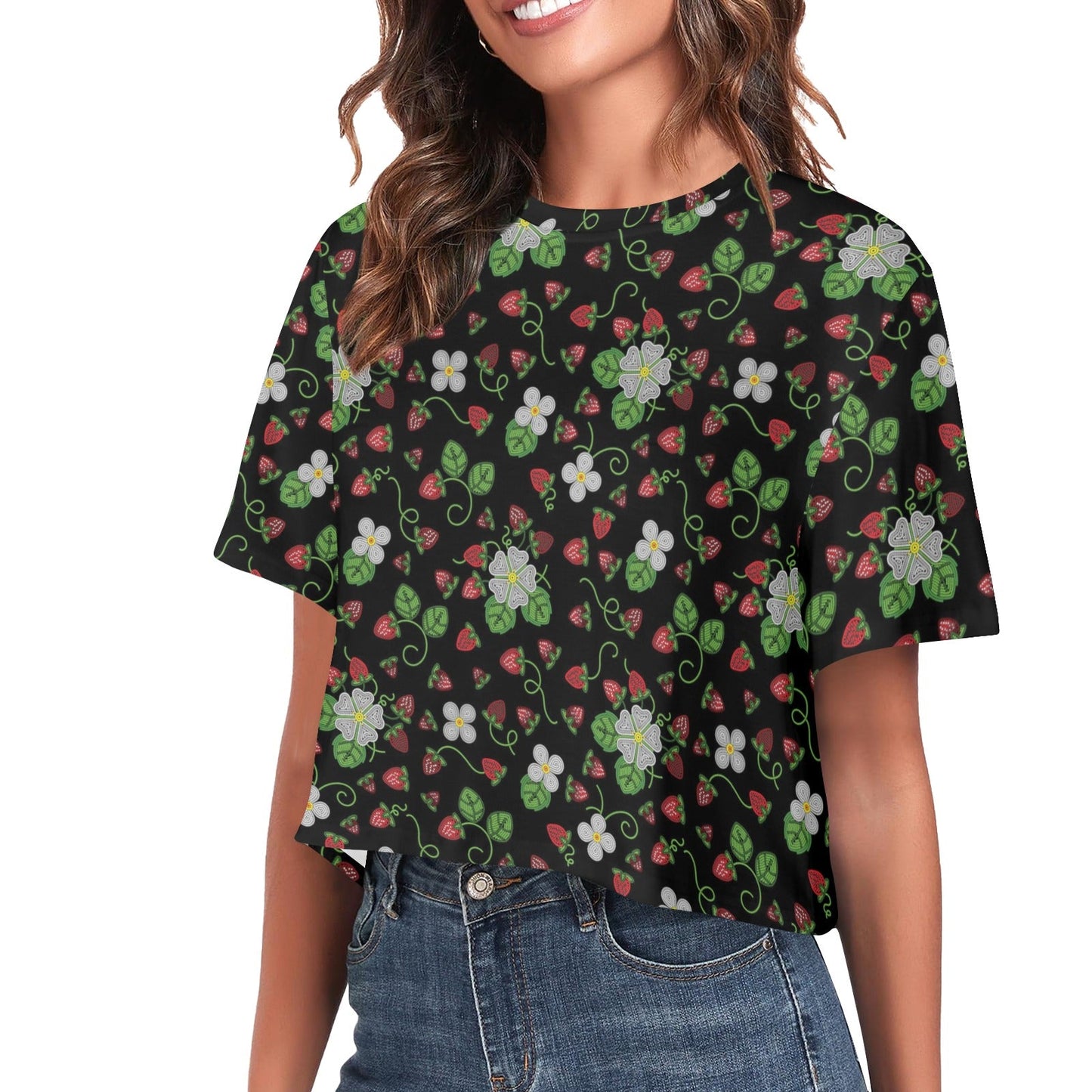 Strawberry Dreams Midnight Crop Top