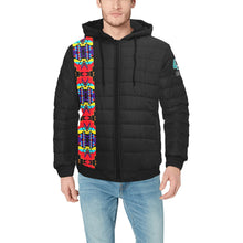 Load image into Gallery viewer, Blanket Strip Black III Men&#39;s Padded Hooded Jacket
