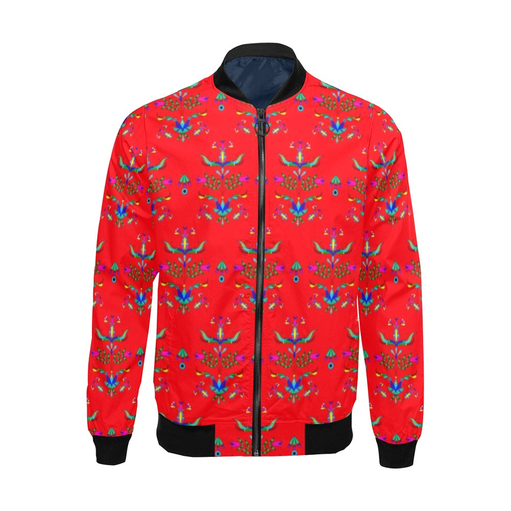 Dakota Damask Red Bomber Jacket for Men