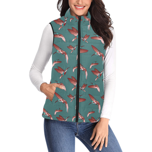 Red Swift Turquoise Women's Padded Vest Jacket