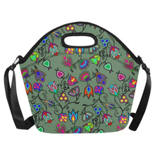 Load image into Gallery viewer, Indigenous Paisley Dark Sea Neoprene Lunch Bag/Large
