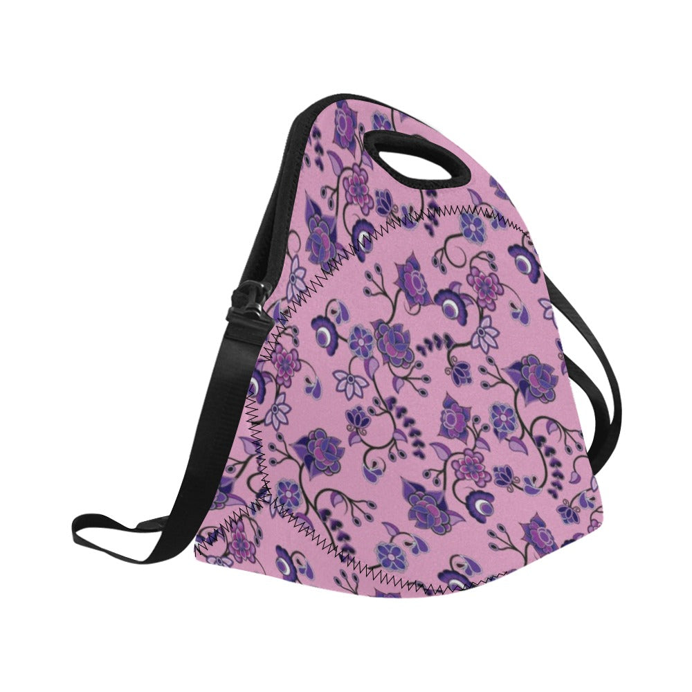 Purple Floral Amour Neoprene Lunch Bag/Large