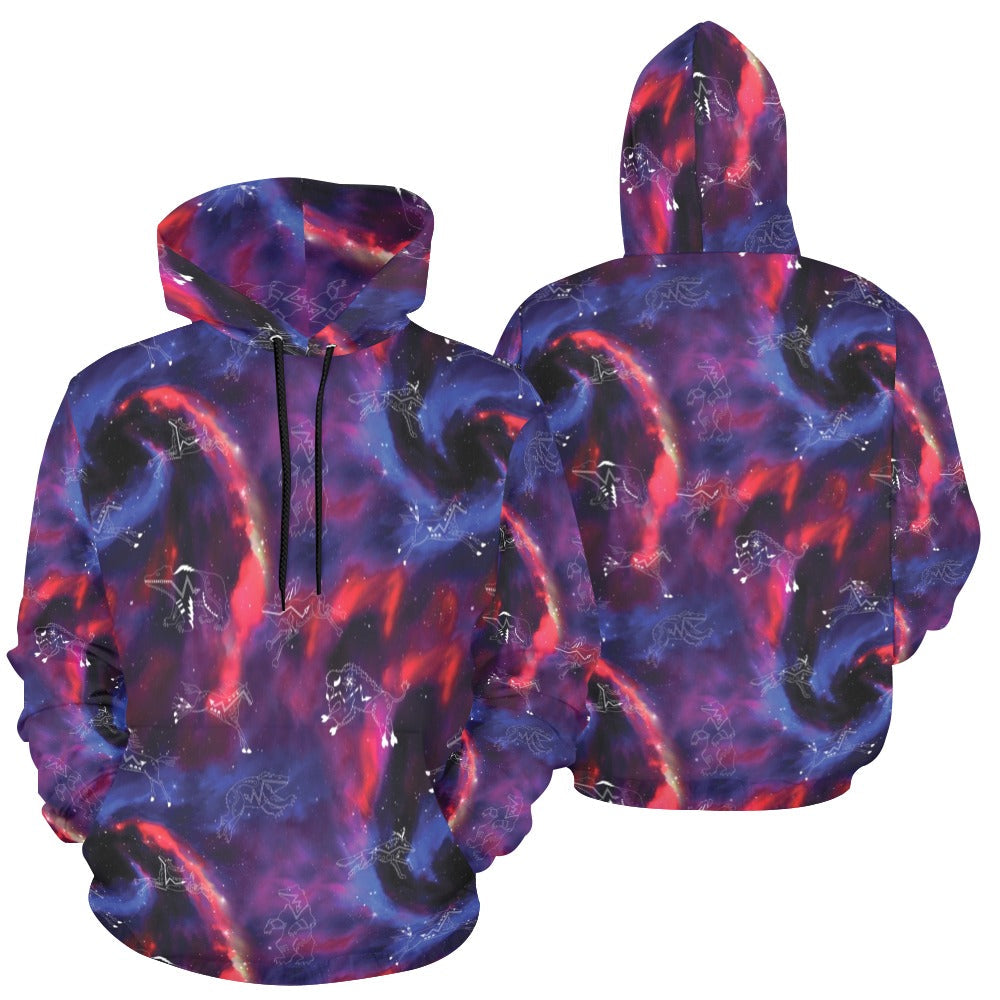 Animal Ancestors 3 Blue Pink Swirl Hoodie for Women