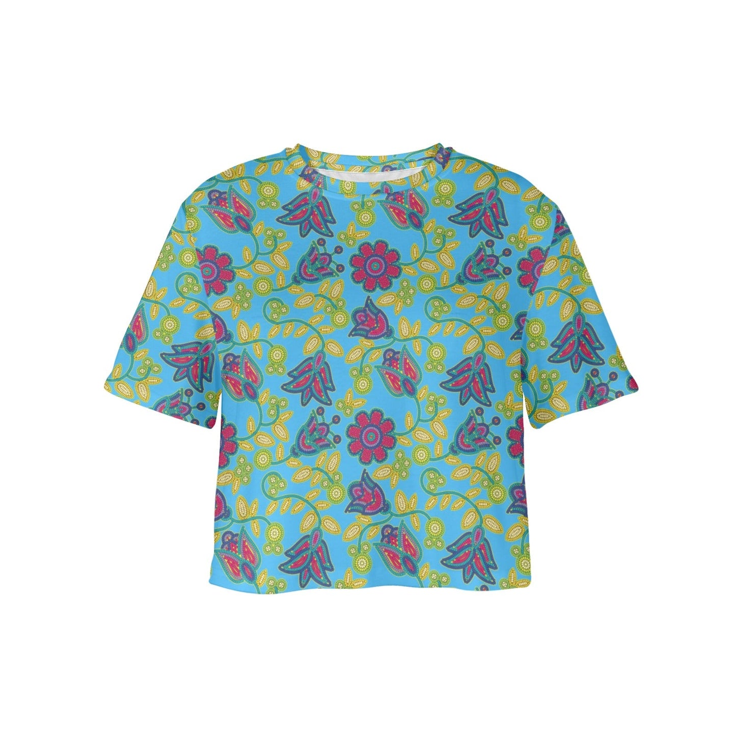 Beaded Nouveau Lime Crop Top