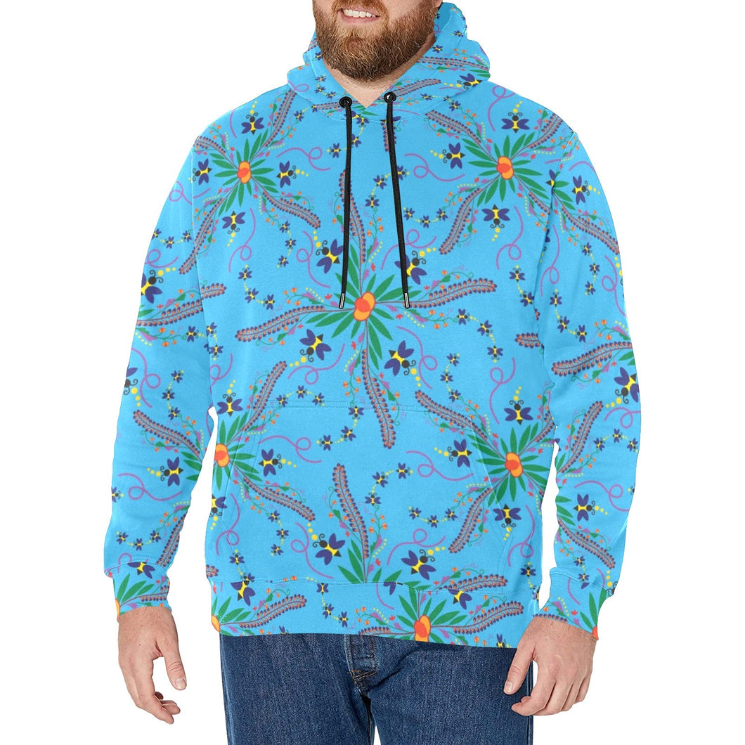 Willow Bee Saphire Men's Long Sleeve Fleece Hoodie