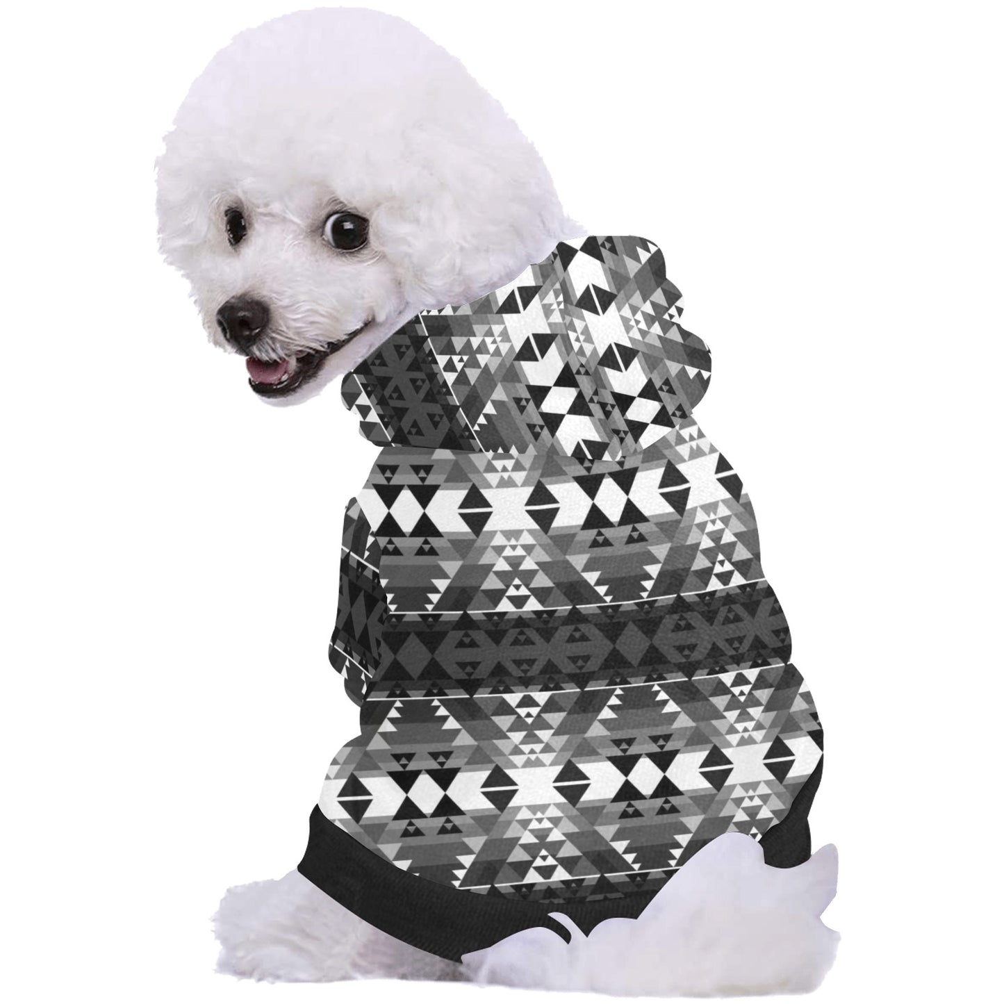 Writing on Stone Black and White Pet Dog Hoodie