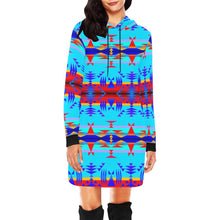 Load image into Gallery viewer, Between the Mountains Blue Hoodie Dress
