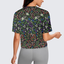 Load image into Gallery viewer, Grandmother Stories Midnight Crop Top
