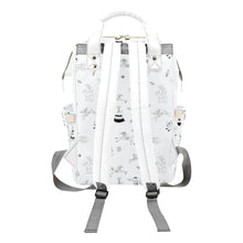 Load image into Gallery viewer, Ledger Dabbles White Multi-Function Diaper Backpack/Diaper Bag
