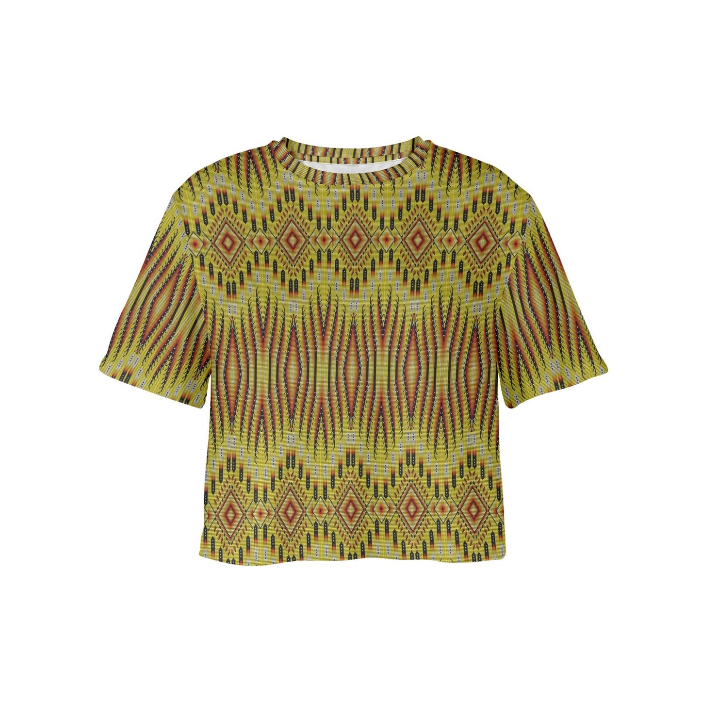 Fire Feather Yellow Crop Top
