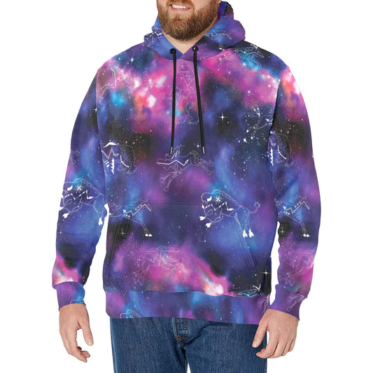 Animal Ancestors 1 Blue and Pink Men's Long Sleeve Fleece Hoodie