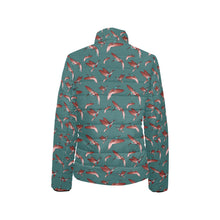 Load image into Gallery viewer, Red Swift Turquoise Women&#39;s Stand Collar Padded Jacket
