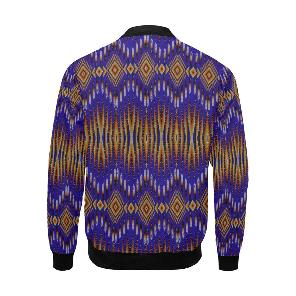 Fire Feather Blue Bomber Jacket for Men