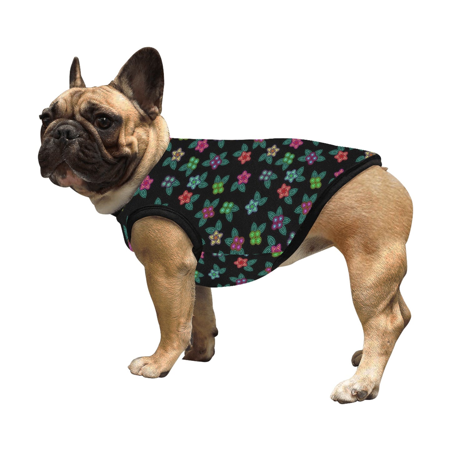 Berry Flowers Black Pet Tank Top