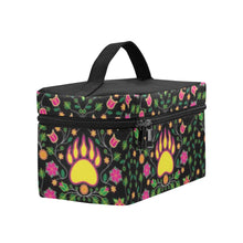 Load image into Gallery viewer, Floral Bearpaw Pink and Yellow Cosmetic Bag
