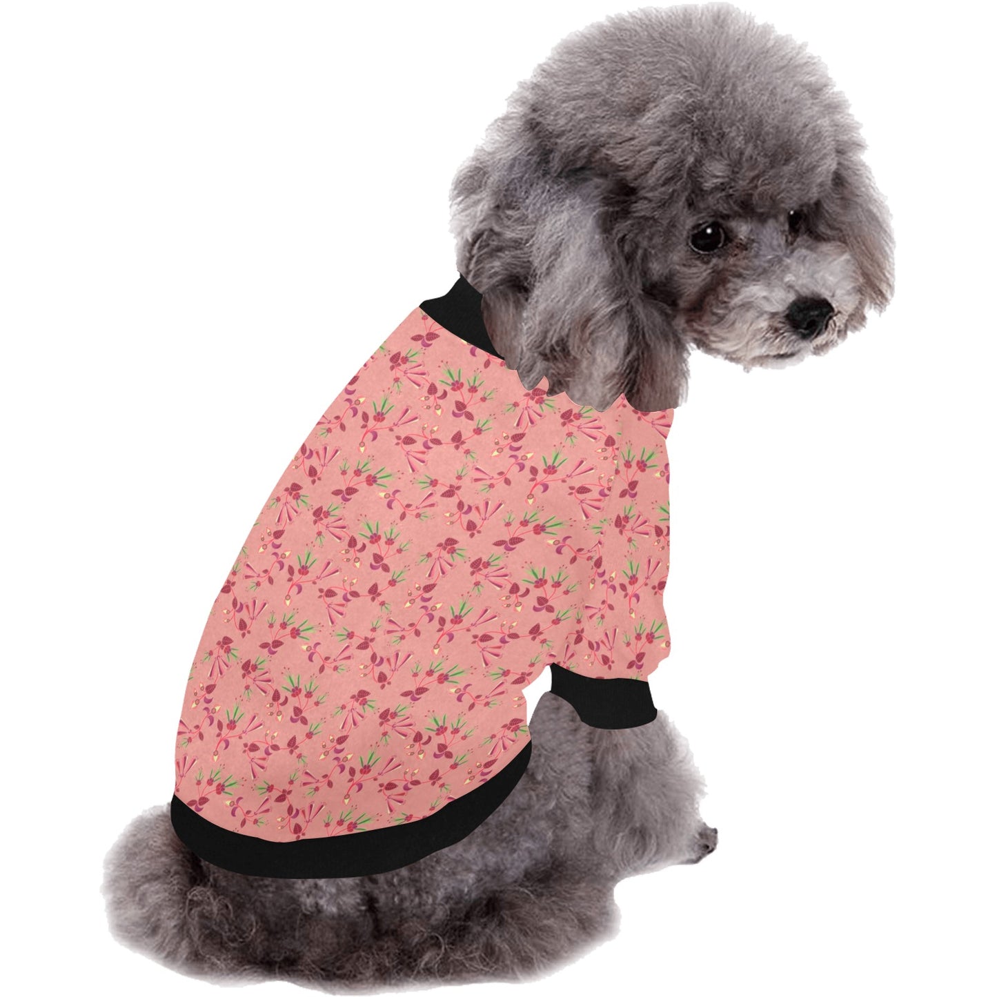 Swift Floral Peach Rouge Remix Pet Dog Round Neck Shirt