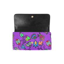 Load image into Gallery viewer, Indigenous Paisley Dark Orchid Women&#39;s Trifold Wallet
