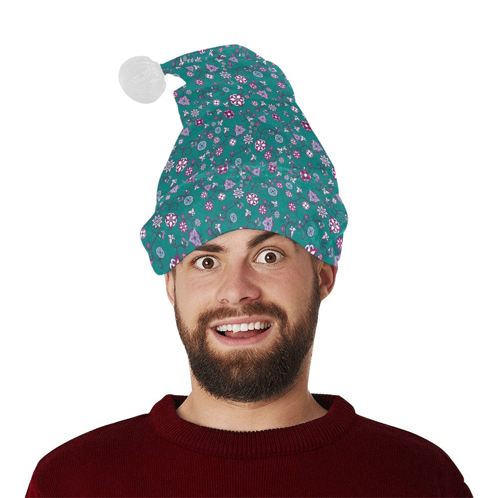 Burgundy Bloom Santa Hat