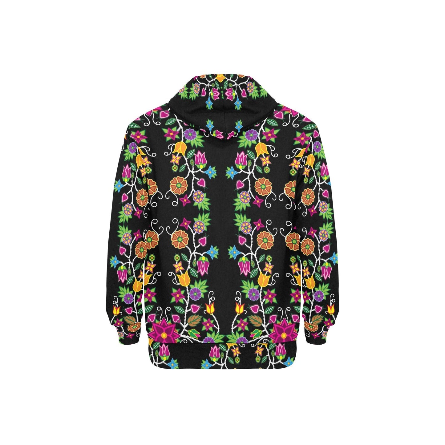 Floral Beadwork Men's Long Sleeve Fleece Hoodie