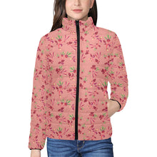 Load image into Gallery viewer, Swift Floral Peach Rouge Remix Women&#39;s Stand Collar Padded Jacket
