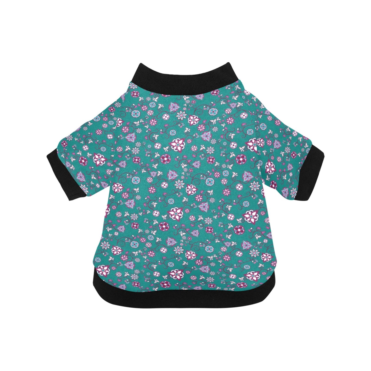 Burgundy Bloom Pet Dog Round Neck Shirt