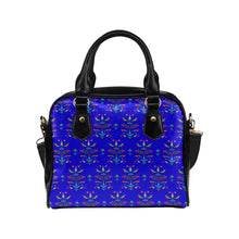 Load image into Gallery viewer, Dakota Damask Blue Shoulder Handbag
