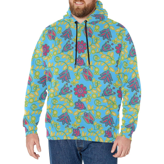 Beaded Nouveau Lime Men's Long Sleeve Fleece Hoodie