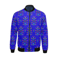 Load image into Gallery viewer, Dakota Damask Blue Bomber Jacket for Men
